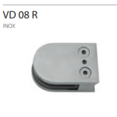 SUPORTE DE VIDRO VD08 R INOX